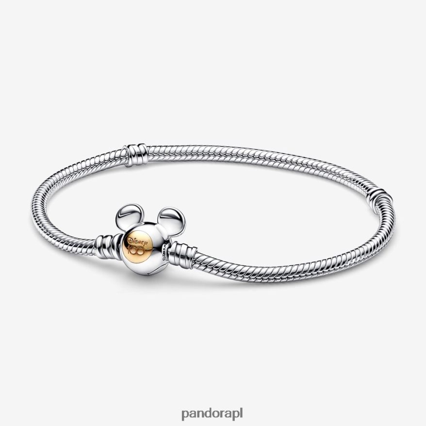 dwutonowy Akcesoria Pandora Bransoletka z łańcuszkiem w kształcie węża z okazji 100. rocznicy Disneya DFDN368