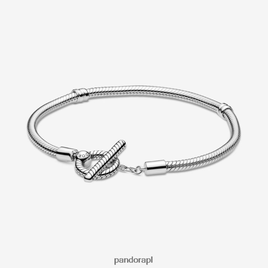 srebro Akcesoria Pandora Bransoletka z łańcuszkiem w kształcie węża w kształcie litery T-bar DFDN402