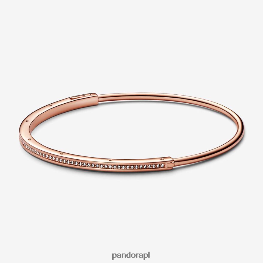 Pozłacane Różowym Złotem Akcesoria Pandora sygnowana bransoletka i-d pave DFDN435