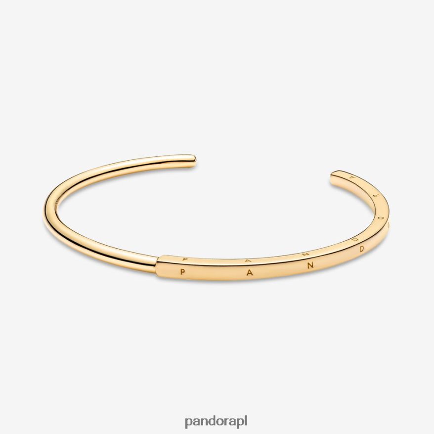 pozłacany Akcesoria Pandora sygnowana otwarta bransoletka i-d DFDN437