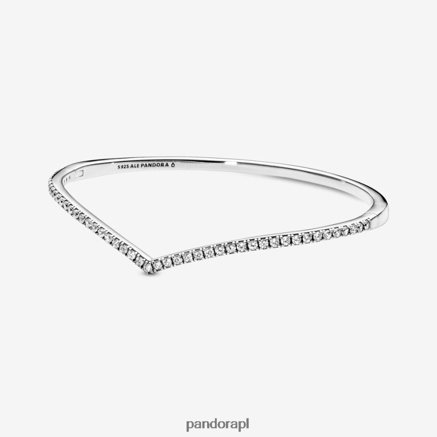 srebro Akcesoria Pandora błyszcząca bransoletka typu Wishbone DFDN441
