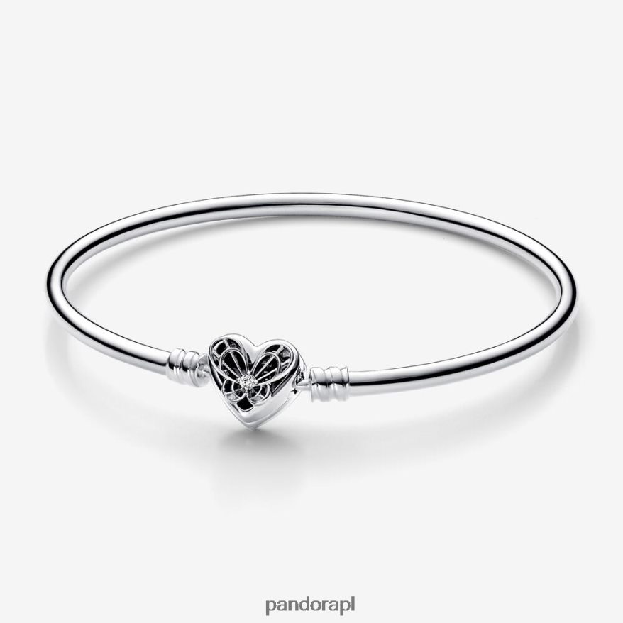 srebro Akcesoria Pandora bransoletka Moments w kształcie serca i motyla DFDN418