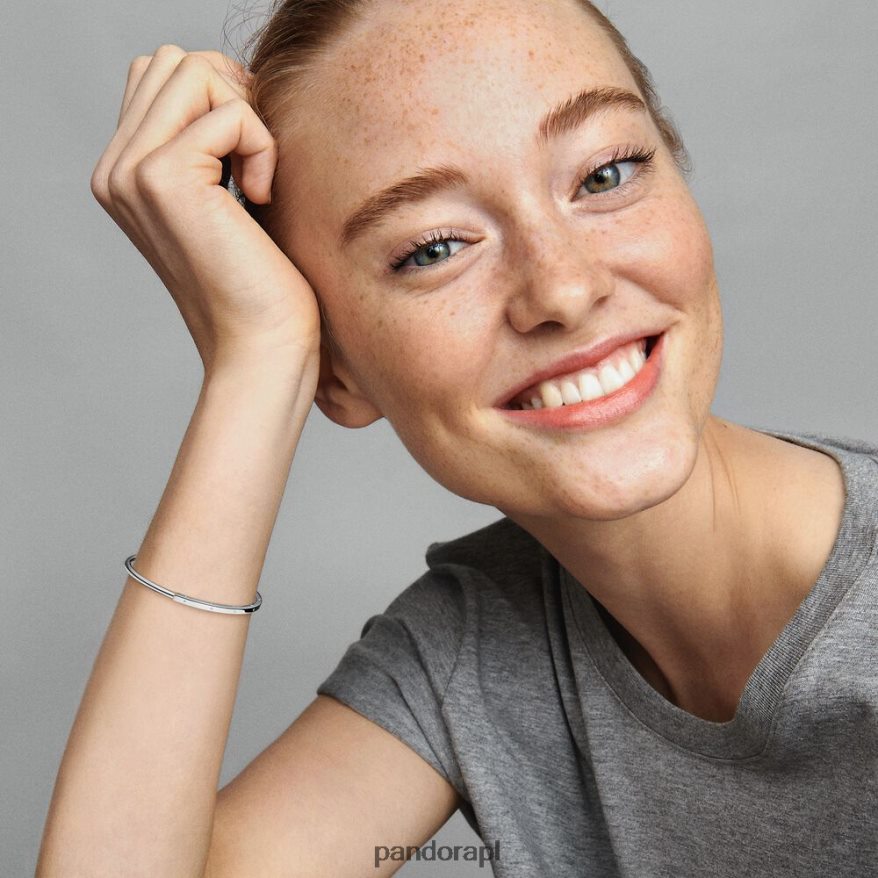 srebro Akcesoria Pandora sygnowana otwarta bransoletka i-d DFDN438