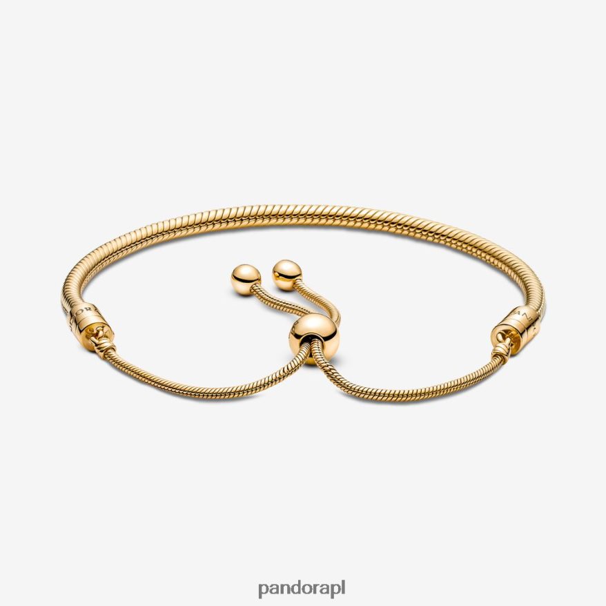 pozłacany Akcesoria Pandora Bransoletka z suwakiem z łańcuszkiem wężowym Moments DFDN954