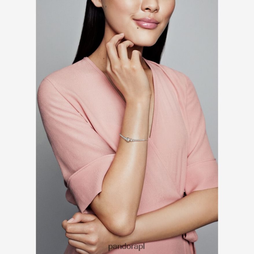 srebro Akcesoria Pandora Bransoletka typu slide ze sznurka koralików DFDN452