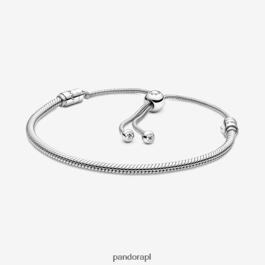 srebro Akcesoria Pandora Bransoletka z suwakiem z łańcuszkiem wężowym Moments DFDN338