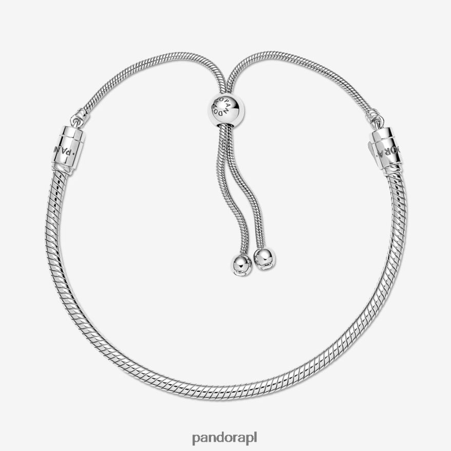 srebro Akcesoria Pandora Bransoletka z suwakiem z łańcuszkiem wężowym Moments DFDN338