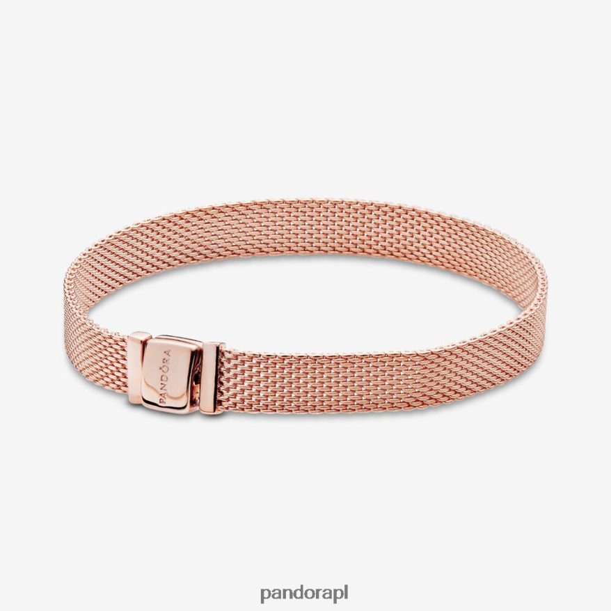 Pozłacane Różowym Złotem Akcesoria Pandora Bransoletka z siatki odblaskowej DFDN385