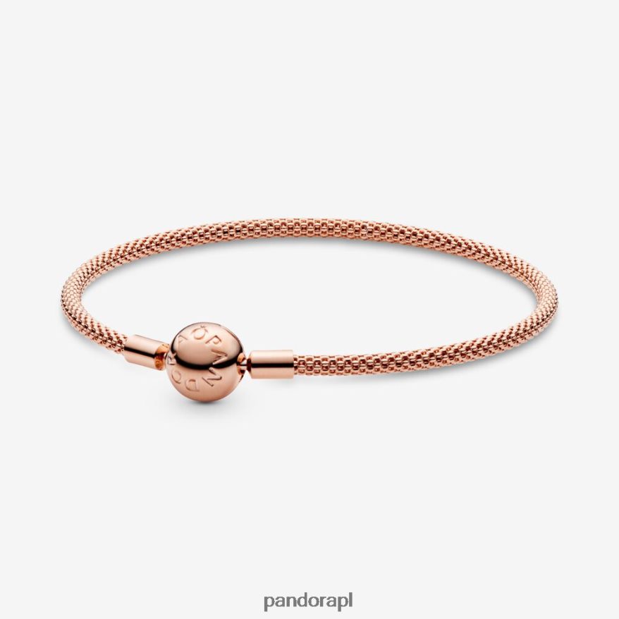 Pozłacane Różowym Złotem Akcesoria Pandora bransoletka z siatki Momenty DFDN378