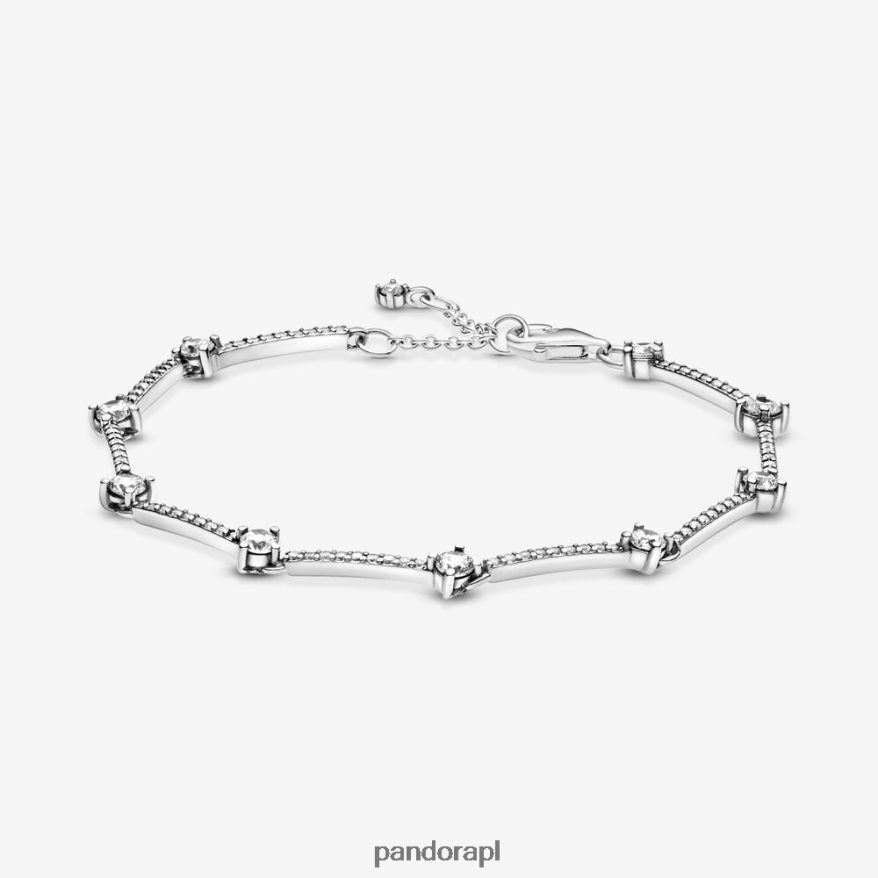 srebro Akcesoria Pandora błyszcząca bransoletka z kostek brukowych DFDN458