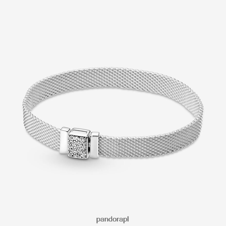 srebro Akcesoria Pandora refleksyjna błyszcząca bransoletka z zapięciem DFDN355