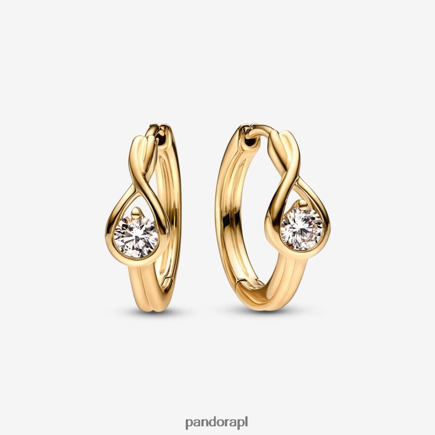 złoto Akcesoria Pandora Brilliance, stworzone w laboratorium kolczyki z dwoma diamentami o masie 0,50 ct DFDN859