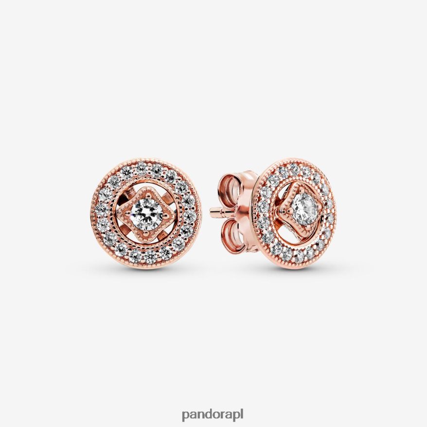 Pozłacane Różowym Złotem Akcesoria Pandora kolczyki w kształcie koła w stylu vintage DFDN945