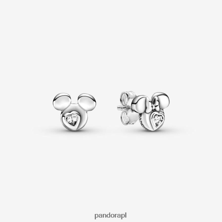 srebro Akcesoria Pandora Kolczyki w kształcie Myszki Miki i Myszki Minnie Disneya DFDN893