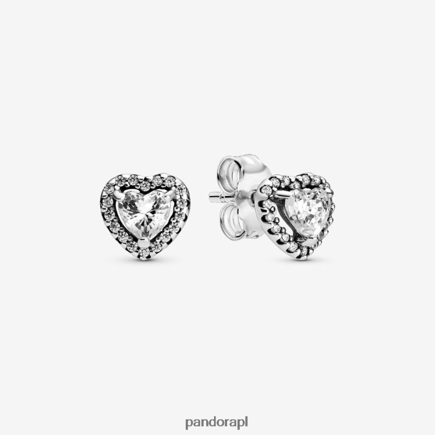 srebro Akcesoria Pandora Kolczyki z podwyższonym sercem DFDN870