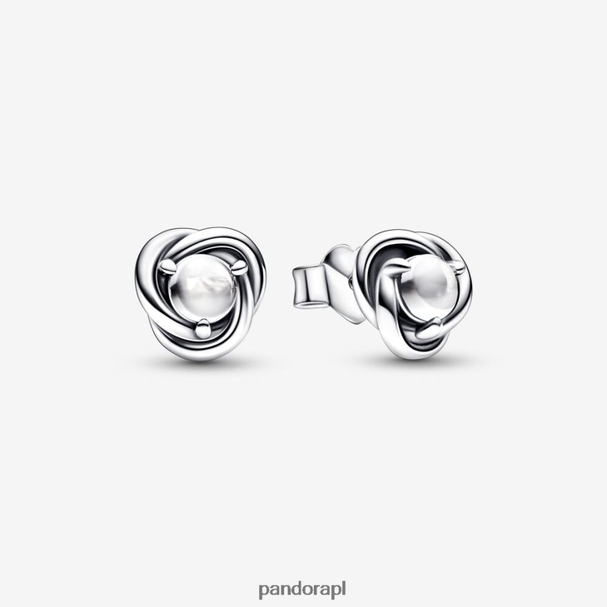 srebro Akcesoria Pandora Kwietniowe kolczyki w kształcie koła wieczności z kamieniem urodzinowym DFDN909