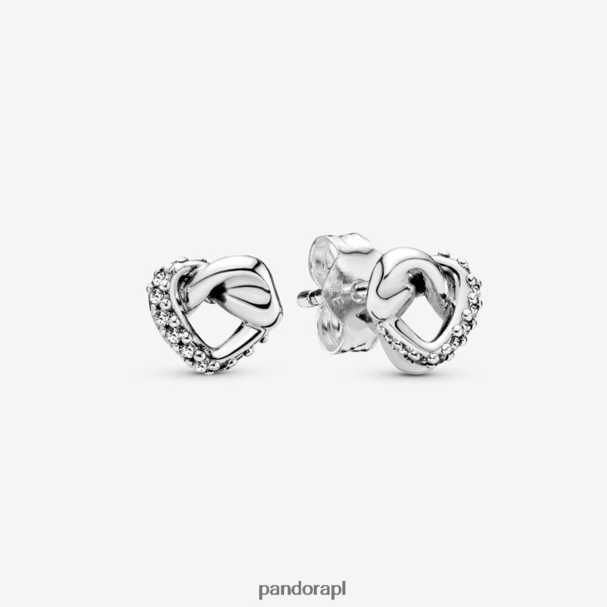 srebro Akcesoria Pandora Wiązane kolczyki w kształcie serca DFDN936