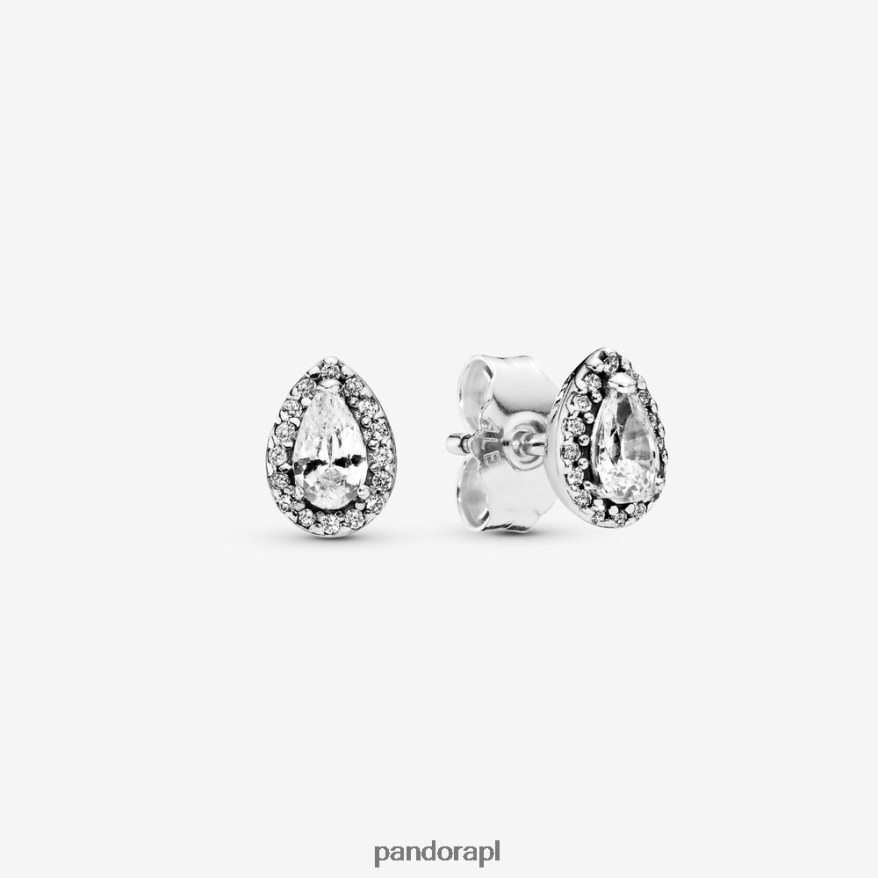 srebro Akcesoria Pandora błyszczące kolczyki w kształcie łezki aureola DFDN884