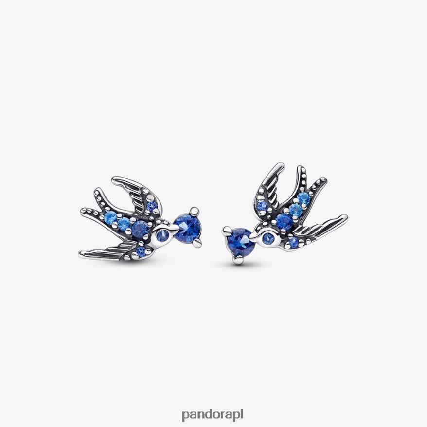srebro Akcesoria Pandora błyszczące kolczyki w kształcie jaskółek DFDN922