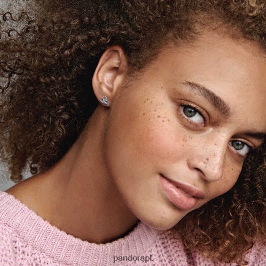 srebro Akcesoria Pandora błyszczące kolczyki w kształcie jaskółek DFDN922