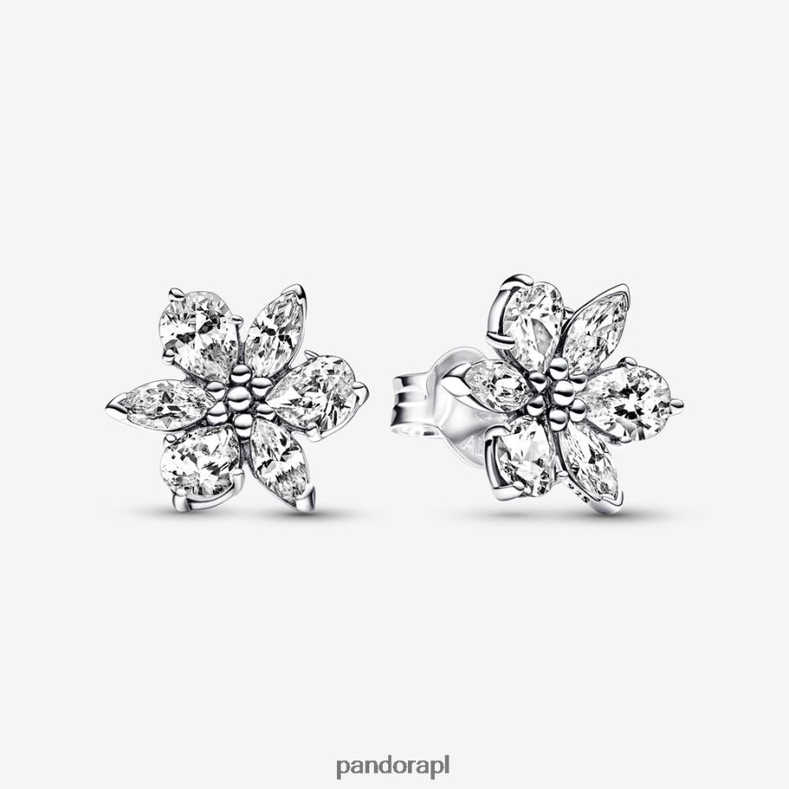 srebro Akcesoria Pandora błyszczące kolczyki w kształcie klastrów zielnikowych DFDN937
