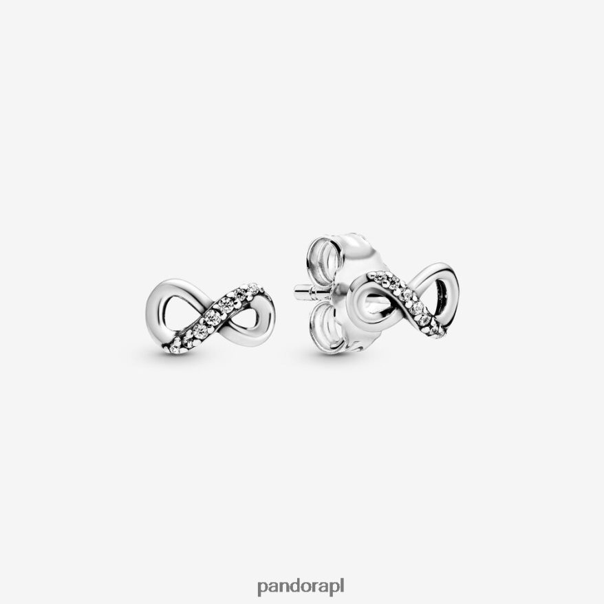 srebro Akcesoria Pandora błyszczące kolczyki w kształcie nieskończoności DFDN875