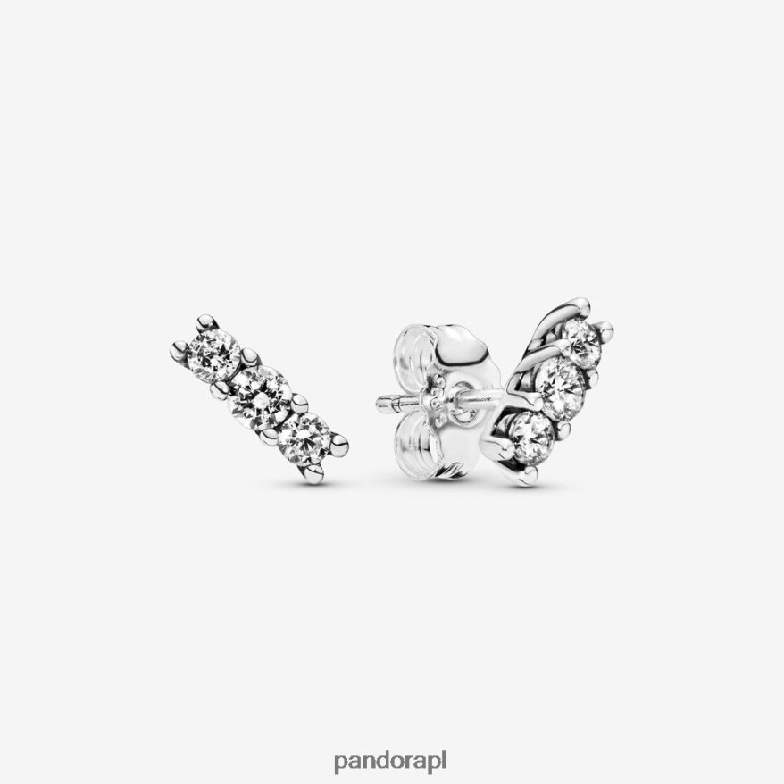 srebro Akcesoria Pandora błyszczące kolczyki w kształcie sztyftu DFDN904