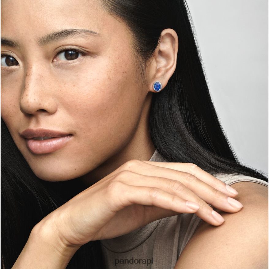 srebro Akcesoria Pandora błyszczące, wyraziste kolczyki w kształcie aureoli DFDN929