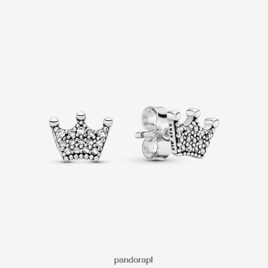 srebro Akcesoria Pandora kolczyki w kształcie korony DFDN890