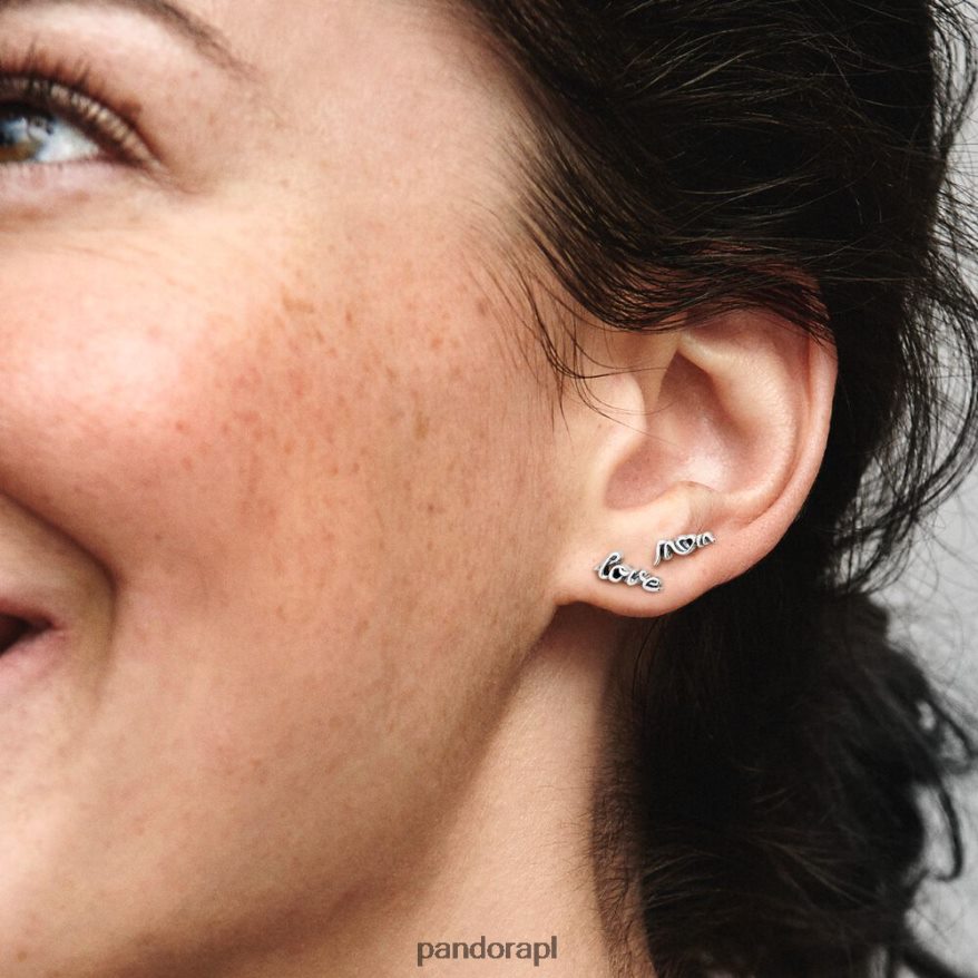 srebro Akcesoria Pandora uwielbiam kolczyki w kształcie mamy DFDN917