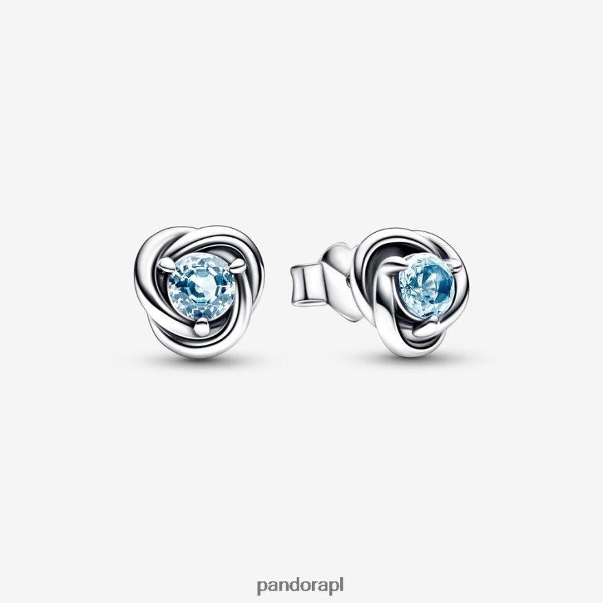 srebro/niebieski Akcesoria Pandora Kolczyki w kształcie koła March Sea Aqua Eternity DFDN903
