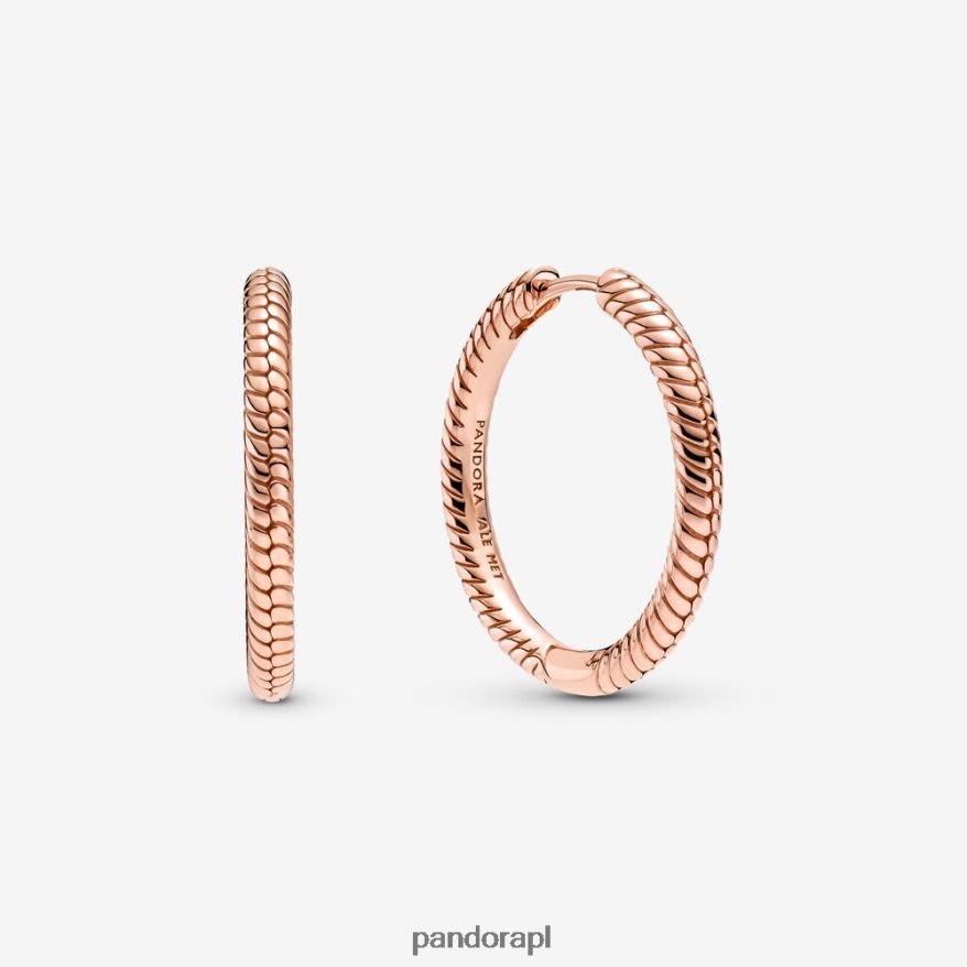 Pozłacane Różowym Złotem Akcesoria Pandora kolczyki koła z urokiem chwili DFDN837