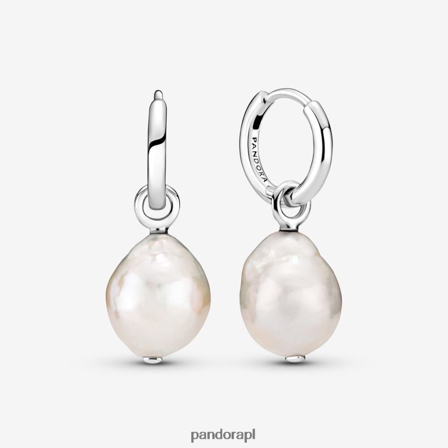srebro Akcesoria Pandora Kolczyki koła z hodowanych słodkowodnych pereł barokowych DFDN847
