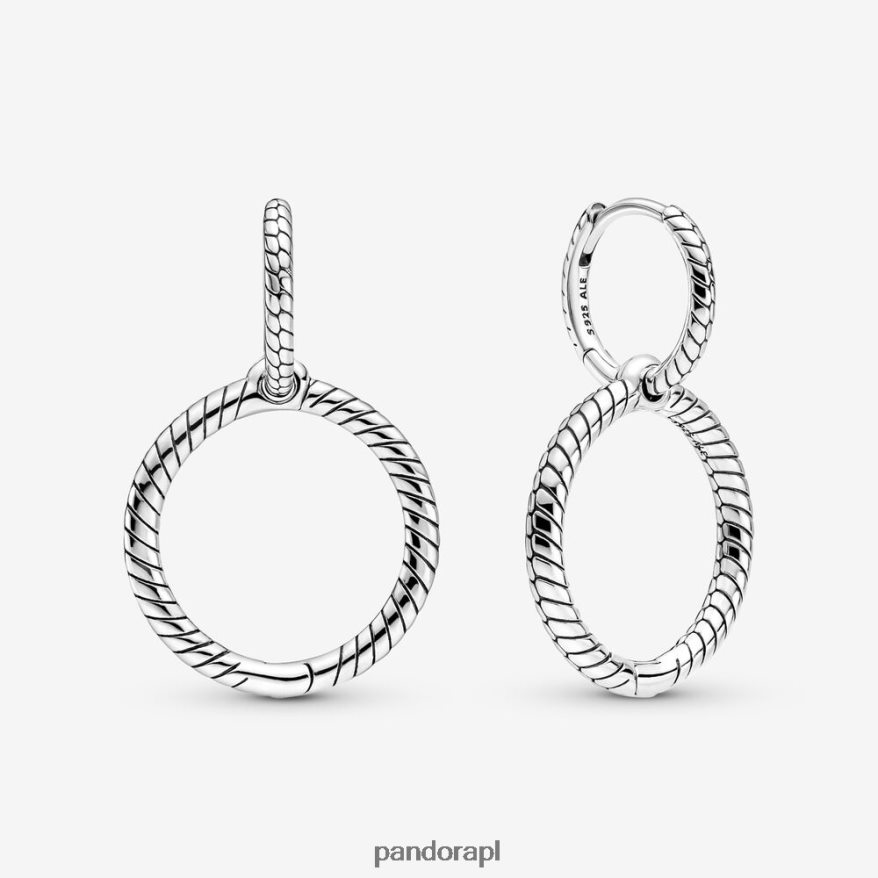srebro Akcesoria Pandora Urokliwe kolczyki z podwójnymi kółkami DFDN866