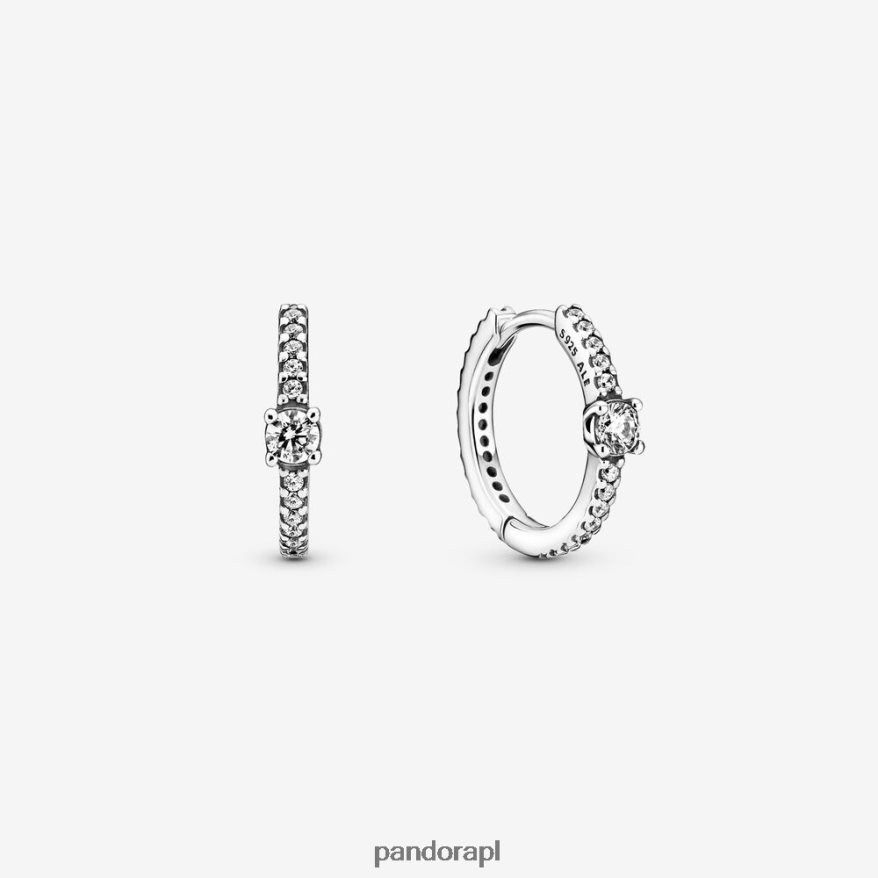 srebro Akcesoria Pandora błyszczące kolczyki koła DFDN840