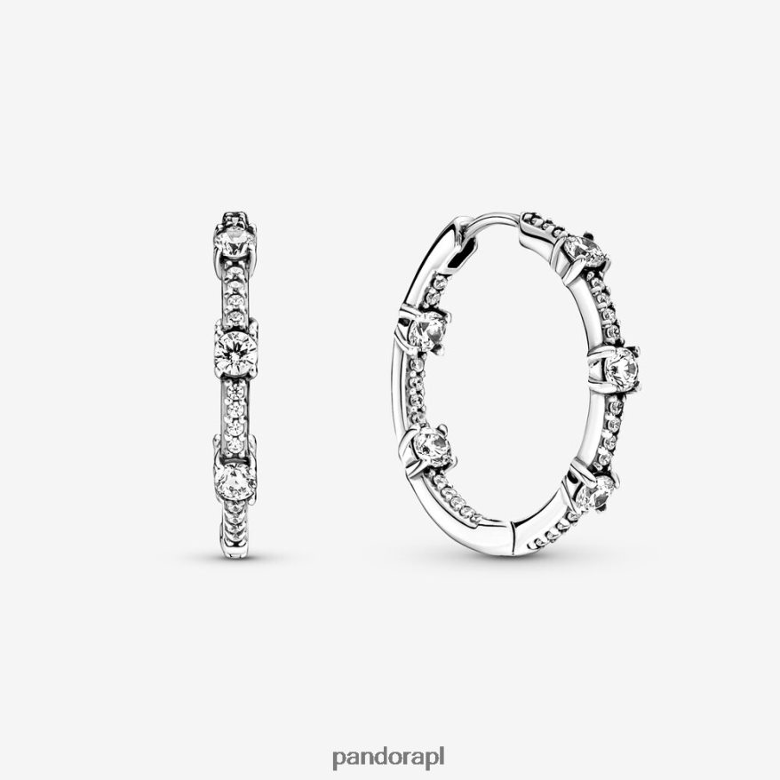 srebro Akcesoria Pandora błyszczące kolczyki w kształcie kostek brukowych DFDN855