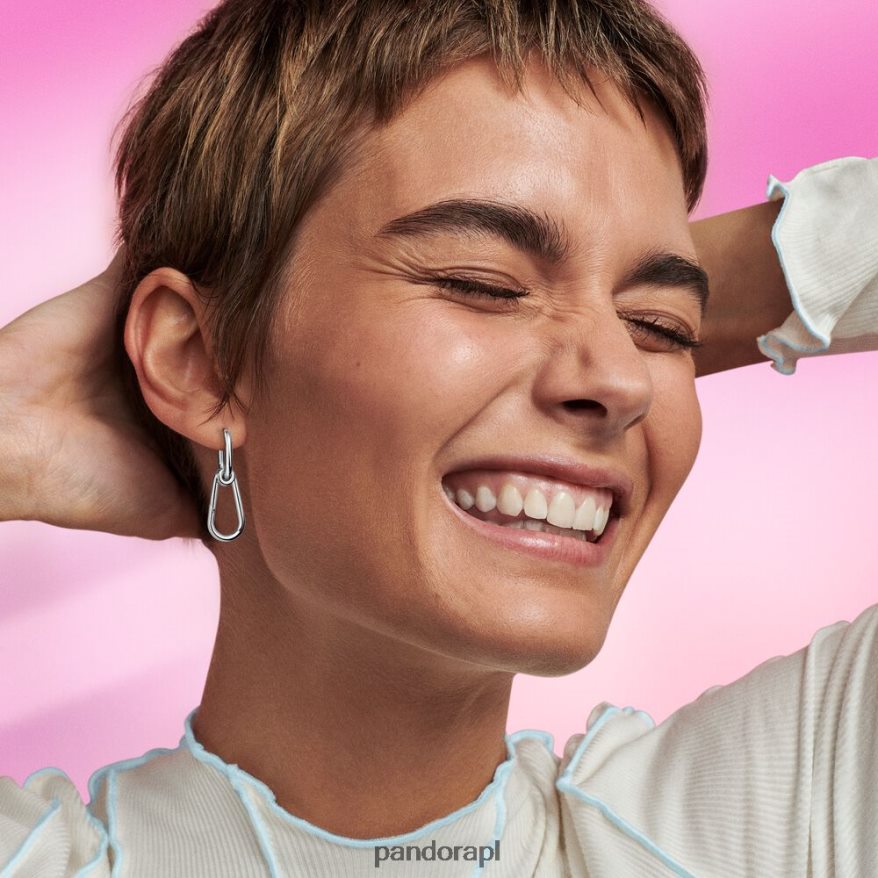 srebro Akcesoria Pandora ja, pojedynczy kolczyk w kształcie koła DFDN844