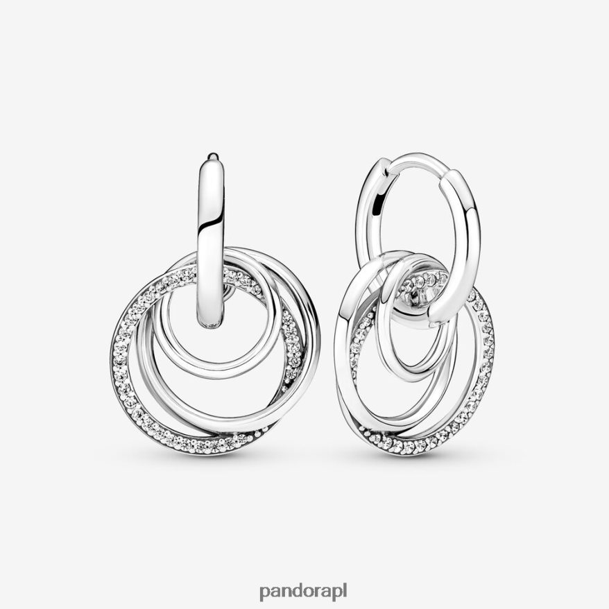 srebro Akcesoria Pandora rodzina zawsze otaczała kolczyki koła DFDN848