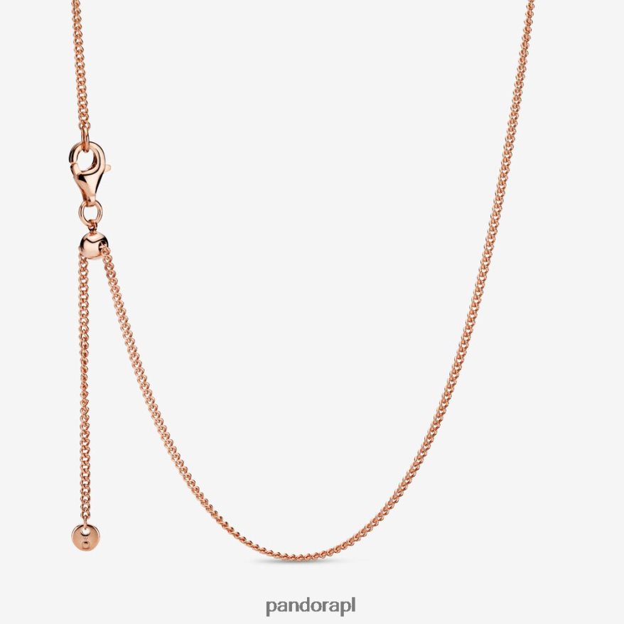 Pozłacane Różowym Złotem Akcesoria Pandora naszyjnik z łańcuszka krawężnika DFDN700
