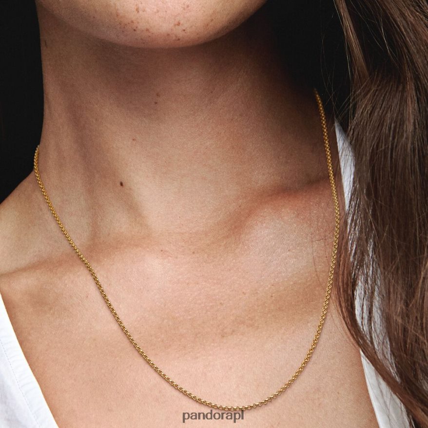 pozłacany Akcesoria Pandora Naszyjnik z łańcuszkiem rolo DFDN712