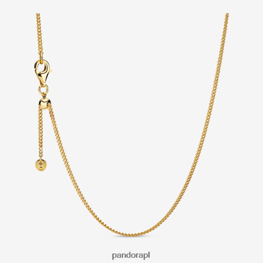 pozłacany Akcesoria Pandora naszyjnik z łańcuszka krawężnika DFDN701