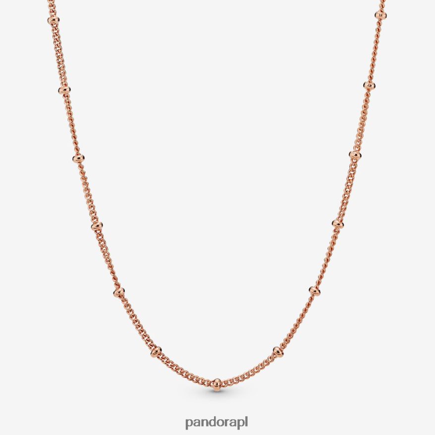 różowe złoto Akcesoria Pandora naszyjnik z łańcuszka z koralików DFDN747