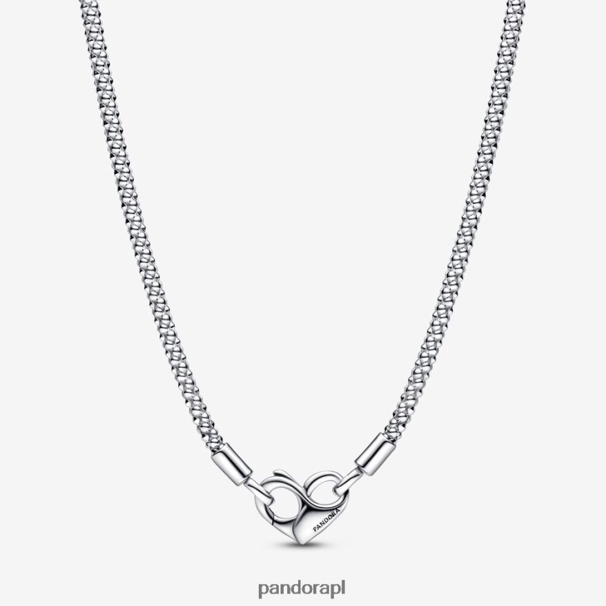 srebro Akcesoria Pandora Naszyjnik na łańcuszku z ćwiekami Moments DFDN729