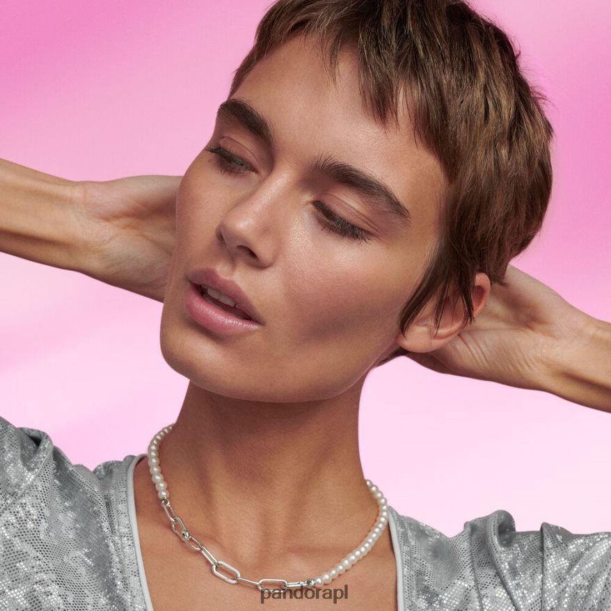 srebro Akcesoria Pandora Naszyjnik z pereł hodowlanych słodkowodnych DFDN720