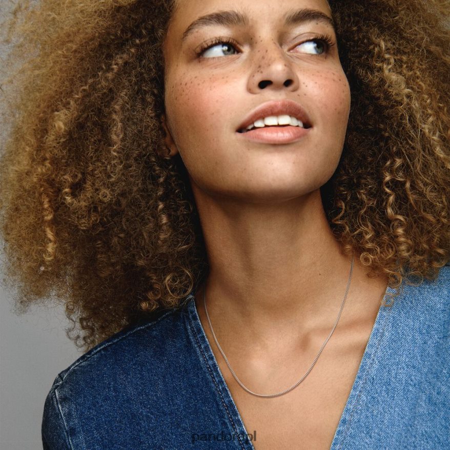 srebro Akcesoria Pandora naszyjnik z łańcuszka krawężnika DFDN699