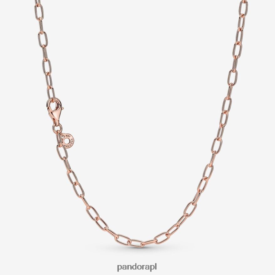 Pozłacane Różowym Złotem Akcesoria Pandora naszyjnik z łańcuszka ogniwowego DFDN714