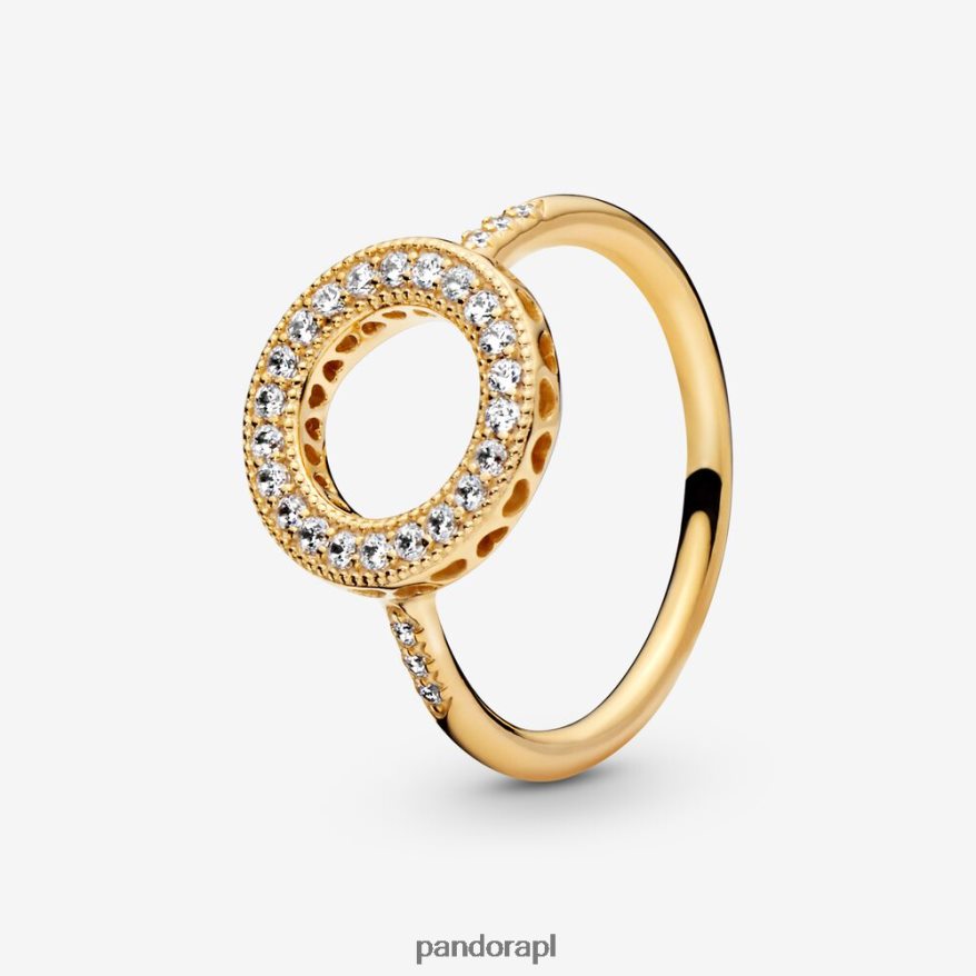 pozłacany Akcesoria Pandora błyszczący pierścień aureoli DFDN697