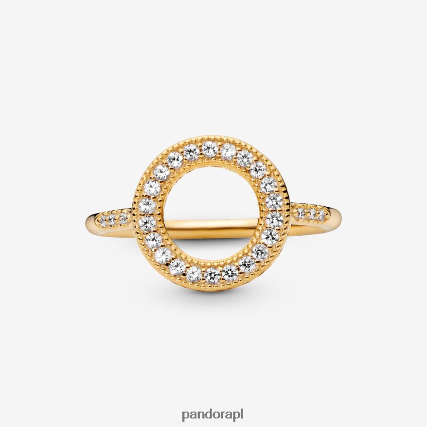 pozłacany Akcesoria Pandora błyszczący pierścień aureoli DFDN697