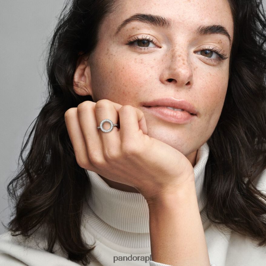 srebro Akcesoria Pandora błyszczący pierścień aureoli DFDN696