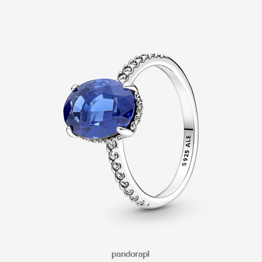 srebro Akcesoria Pandora błyszczący pierścionek z aureolą DFDN677